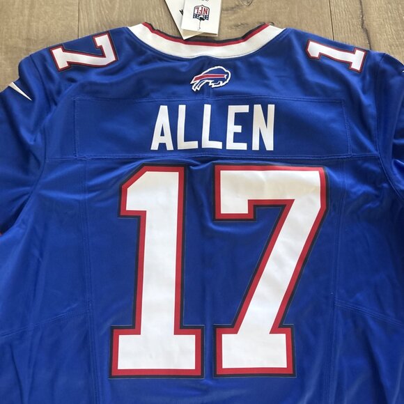 Men’s NFL Nike Vapor Limited #17 Josh Allen Buffalo Bills Jersey Blue Size XL - Picture 6 of 6